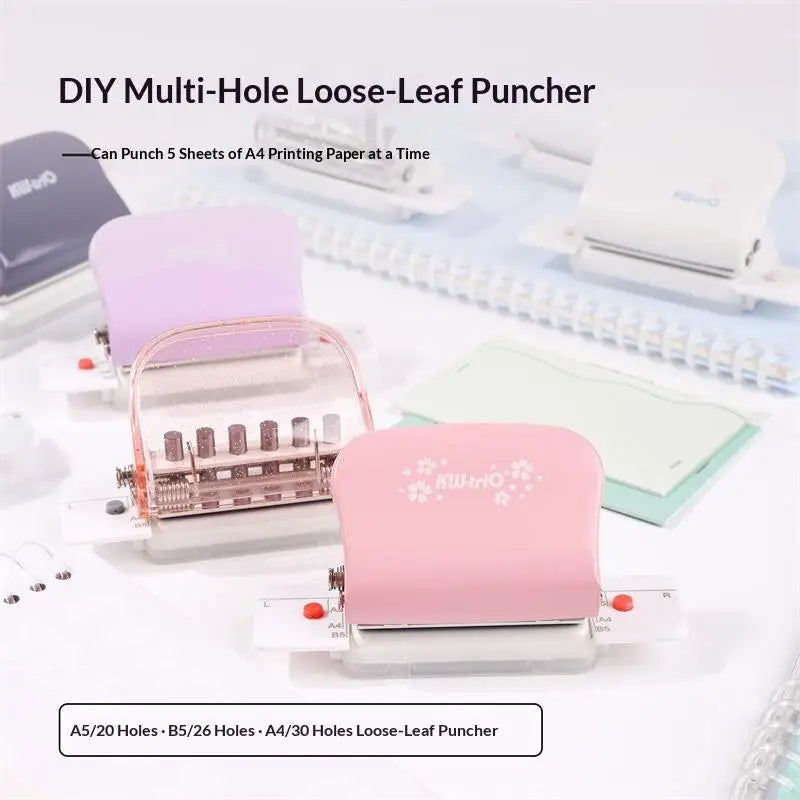 6-Hole Punch Labor Saving Manual Hole Puncher A4 A5 B5 Loose Leaf Qme