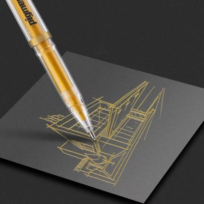 3Pcs/Set 1.0mm Highlight Marker Pen White/Gold/Silver Ink Large Capacity Gel Pen For Drawing Art Supply Sketch Paint Pen Qme