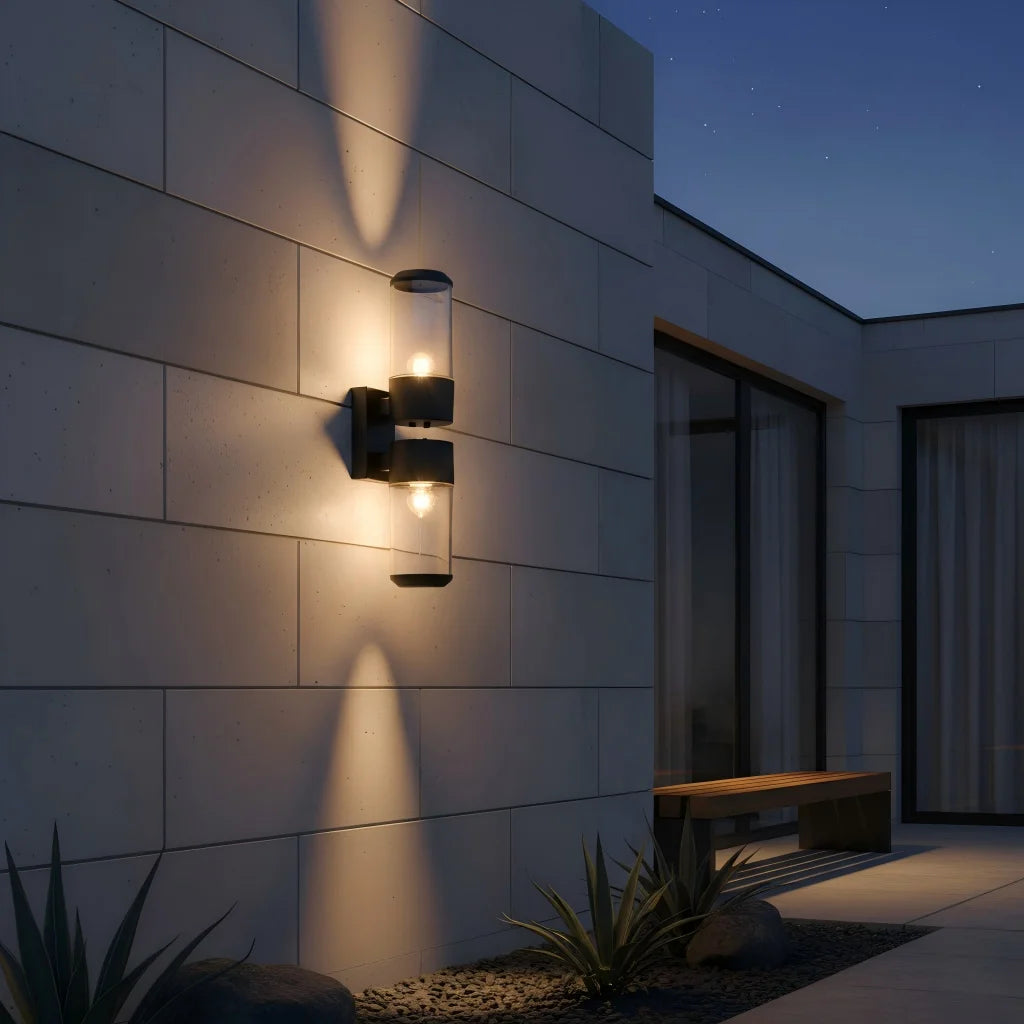 LED Wall Lamp Black Outdoor Wall Lamps Up And Down Towards Lighting For Indoor Room Decoration Garden Lighting Street Lights Qme