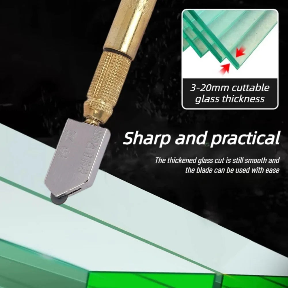 175mm Diamond Glass Cutter Pen Anti Slip Grip Portable Cutting Tool for Glass Tile Stone Engraving Construction Working Use Qme