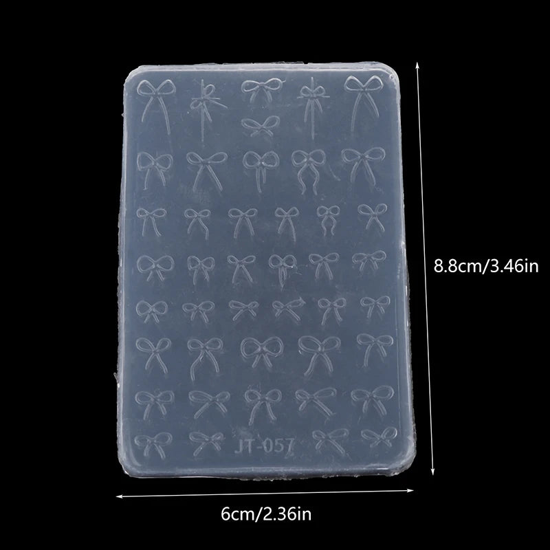 DIY Design Bowknot Mold 3D Carving Stamping Plates Manicure Art Qme onesize