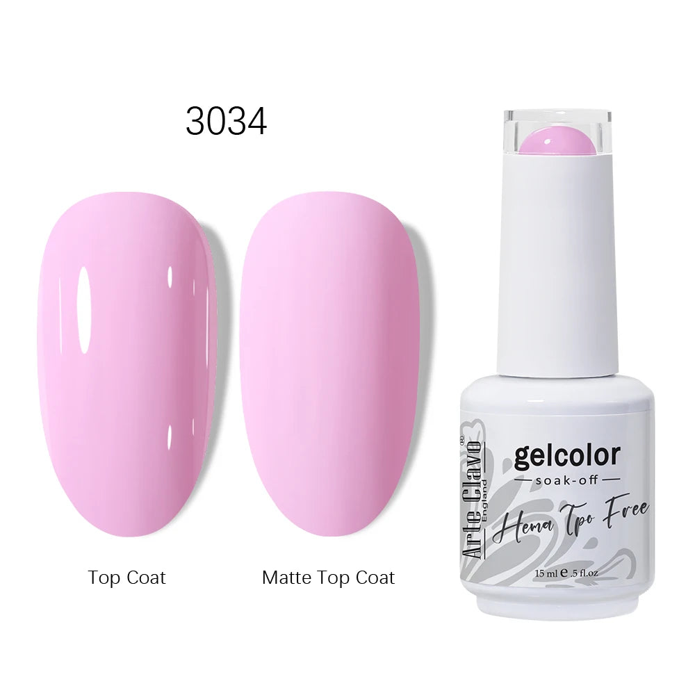 Arte Clavo HEMA TPO Gel Nail Polish Pink Series Semi Permanent Soak Qme 3034
