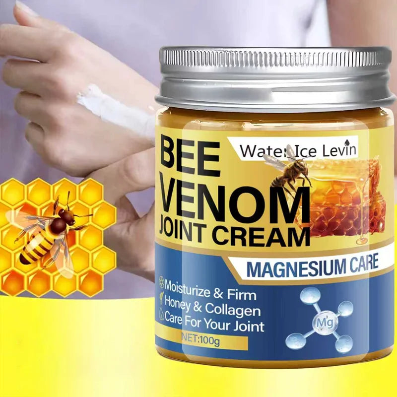 Bee Venom Joint Cream with Magnesium & Honey - Moisturizes, Firms & Cares for Joints, Light Formula for Elastic Skin Qme