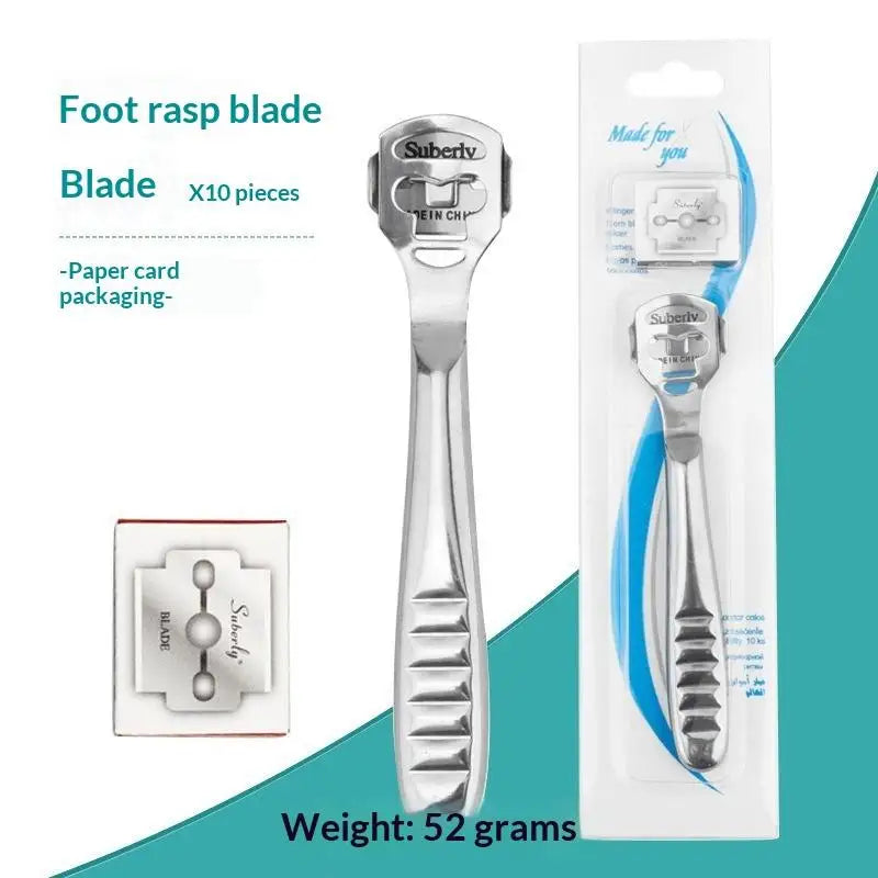 Stainless Steel Foot Callus Shaver 10 Blades Extra File Head Qme A2