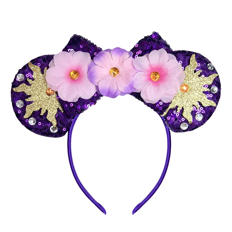 Sunflower Fashion Mouse Ears Princess Headband For Kids Band For Women Hair Accessories Girls Sequins 5" Sequin Bow Headwear Qme Headband 8