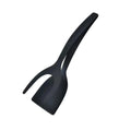 2 in 1 Grip and Flip Egg Flipper Spatula Nylon Non Stick Coating Pancake Fish French Toast Omelet Making Kitchen Cooking Gadget Qme black
