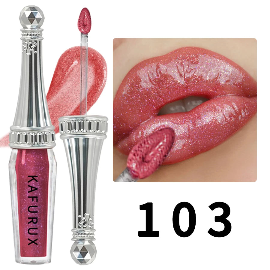 6 Colors Glitter Liquid Lipsticks Shimmer Shiny Lipgloss Pearlescent Qme 103