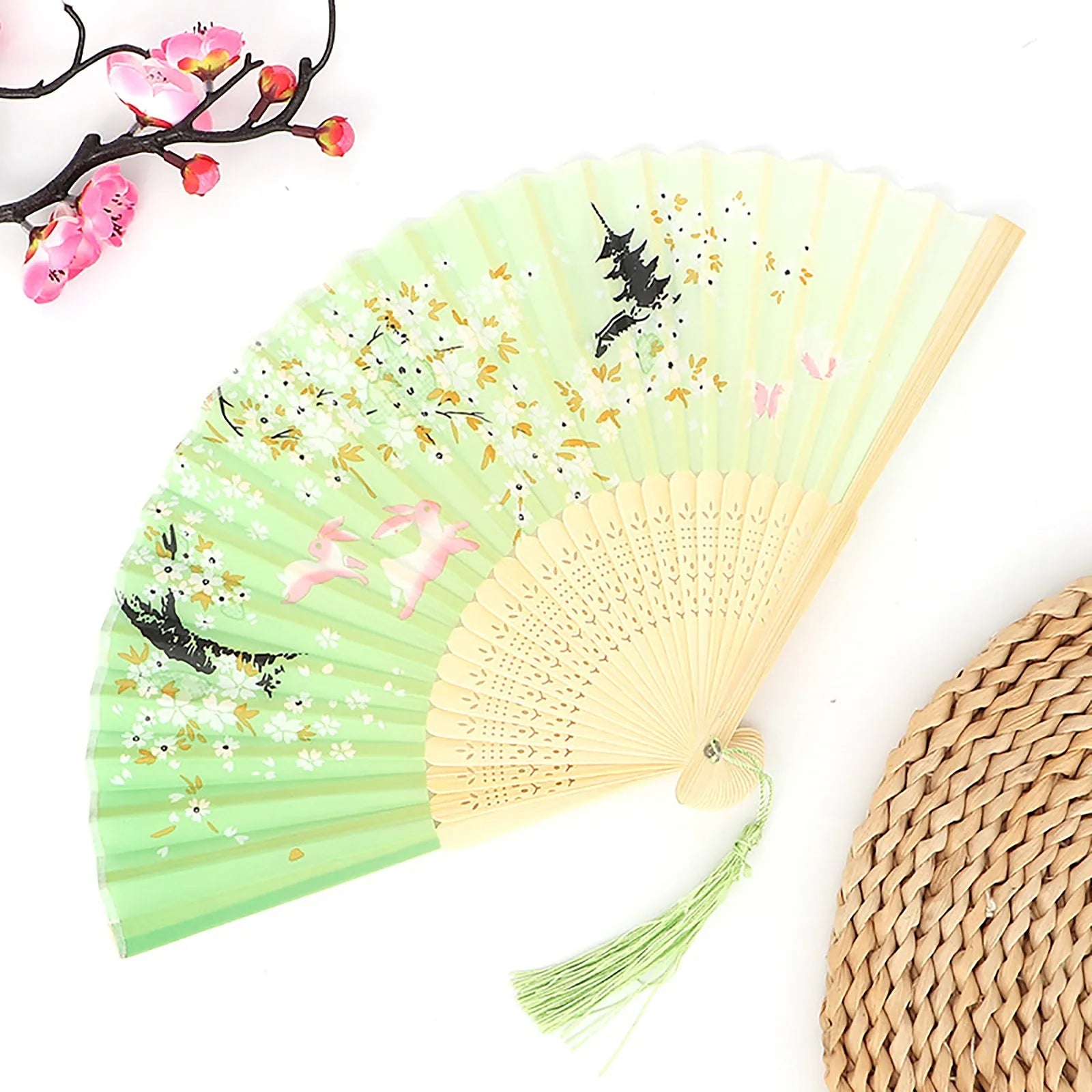 Chinese Style Folding Wood Dance Fans Hollow Ribs Elegant Vintage Style Trim Handheld Fan Foldable Wedding Party Home Decor Qme One Size R