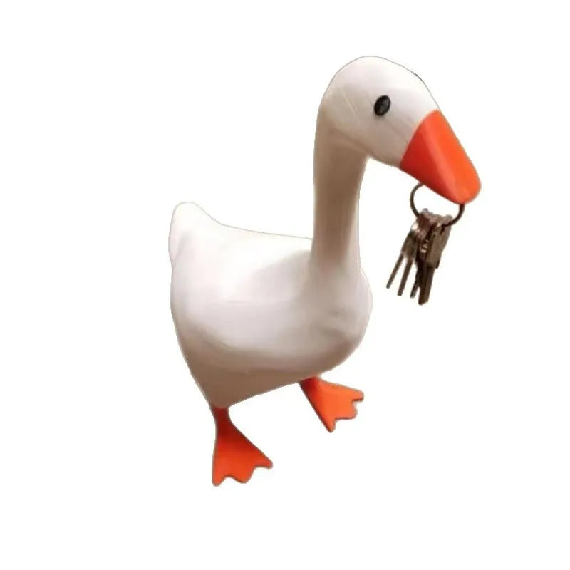 Novel Duck Magnetic Key Rack Lovely Resin Goose Ornament Storage Qme 1pc 15cm 0