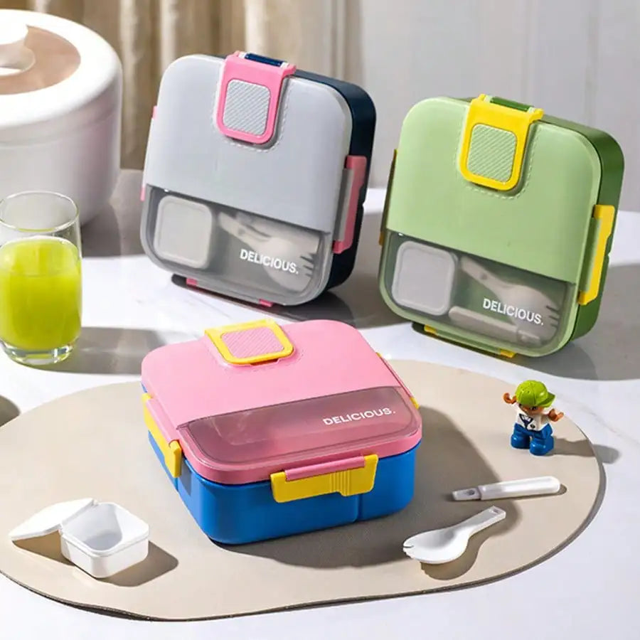 Lunch Box Office Workers Cutlery Individually Sealed Compartments Qme