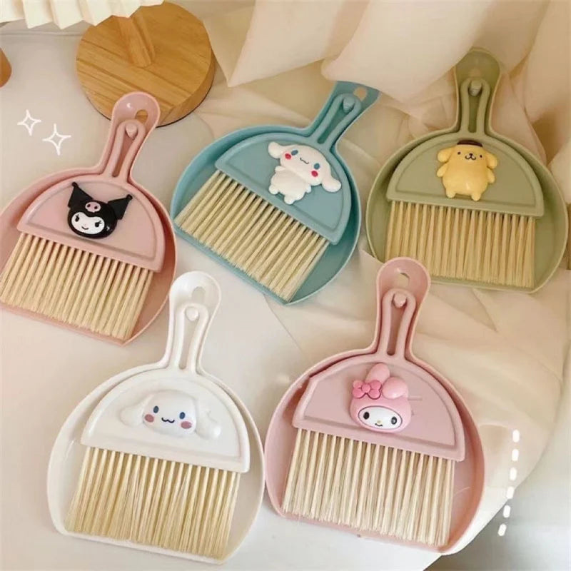 Hello Kitty Kuromi Desktop Cleaning Keyboard Brush Small Broom Mini Qme