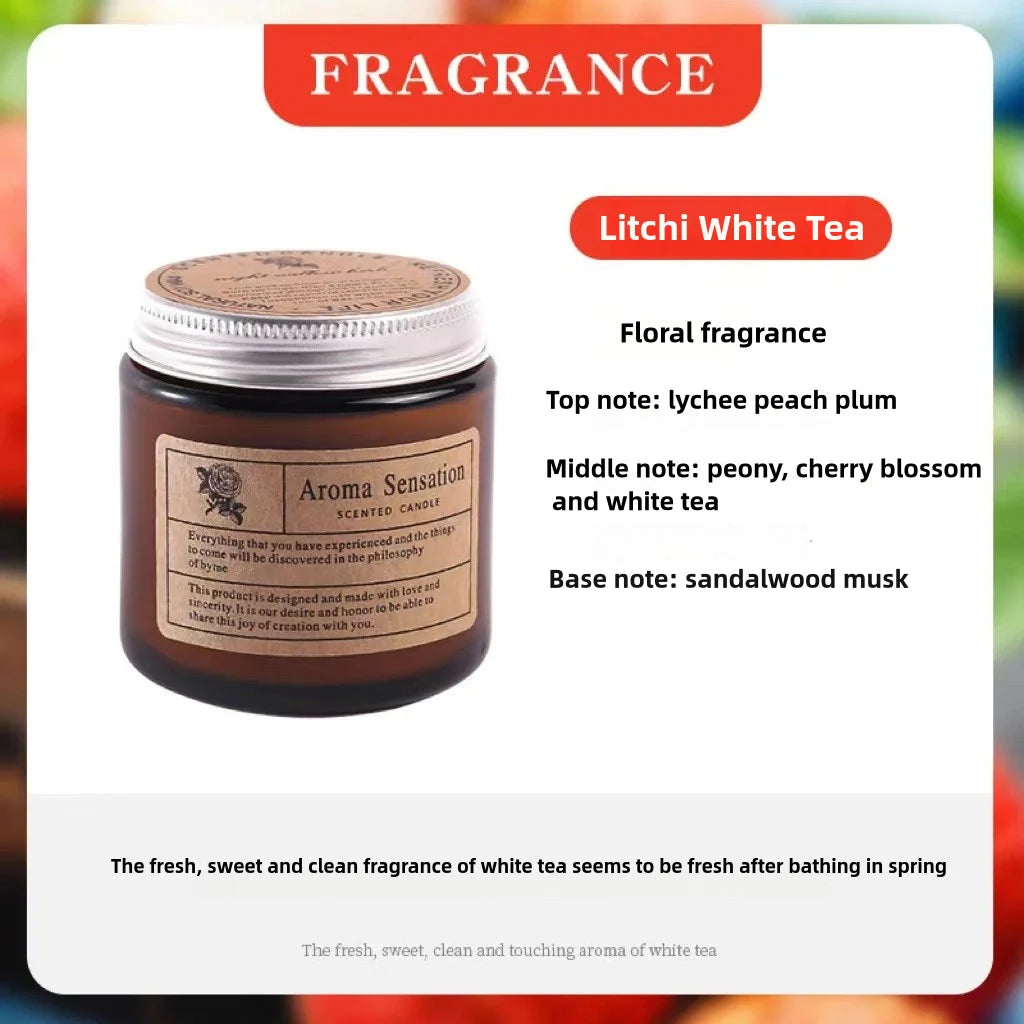 Scented Candles Smokeless Soy Candle Essential Oil Aromatic Candle Luxury Decoration Candle Wedding Gifts Party Home Decoration Qme Litchi White Tea