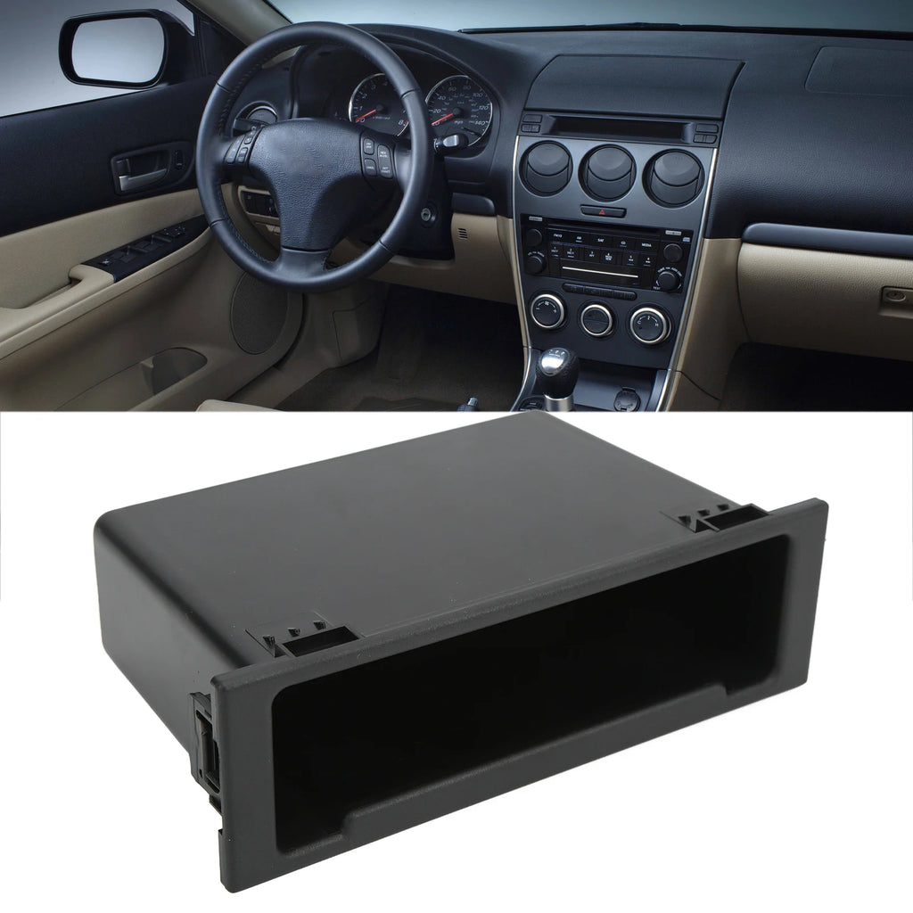 Car Radio Storage Case Dash Radio Car Stereo Audio Radio Storage Box 1Din Dashboard Organizer Black Replacement for Qme