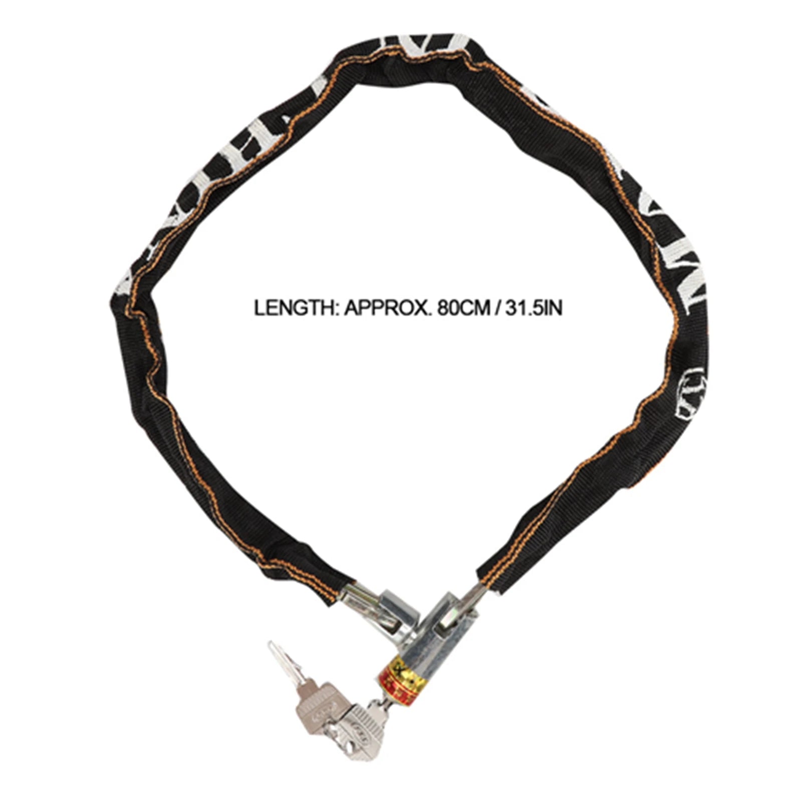 Chain Lock Anti Theft Motorcycle Mobility Scooter Chain Lock 80cm/31.5in Security Bike Lock with 2 Keys Mobility Scooter Lock Qme