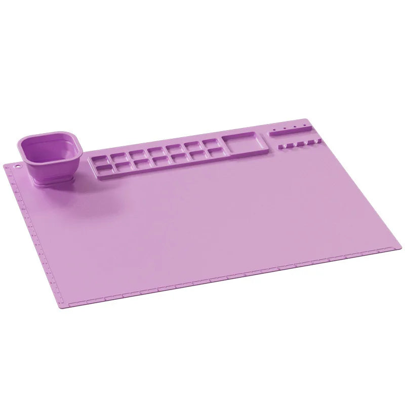 1PCS Silicone Painting Pad Brush Holder Silicone Art Painting Palette Washable Graffiti Mat Birthday Gift Oil Paint Pad Qme Purple