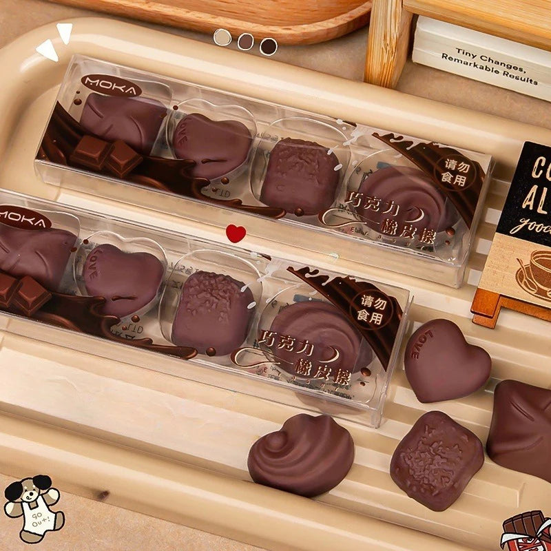 Creative Cute Simulated Chocolate Eraser Student Rubber Kawaii Qme