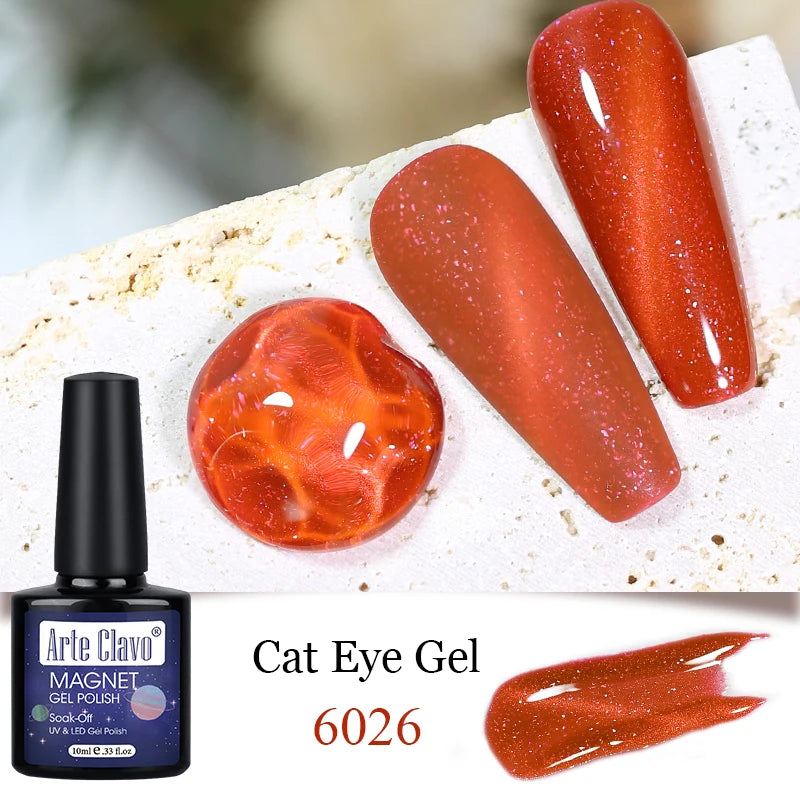 Arte Clavo Cat Eye Magnetic Gel Polish Green Red Semi Permanent Soak