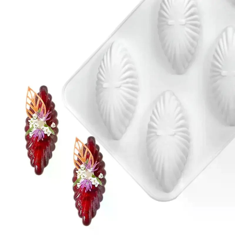 3D Shell Design Pudding Mousse Cake Moulds Madeleine Dessert Chocolate Silicone Mold Cake Decorating Tools Baking Supplies Qme