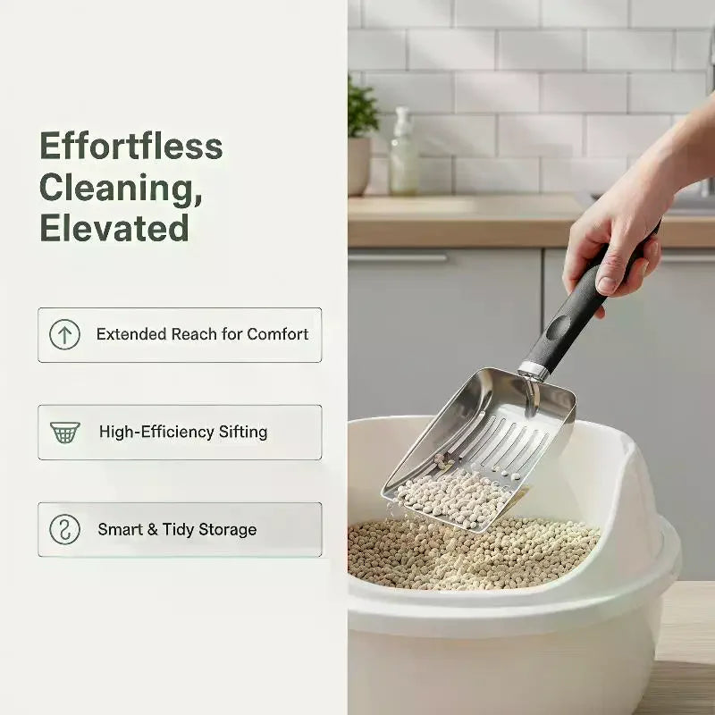 Cat Sand Cleaning For Dog Cat Clean Feces Supplies Cat Litter Shovel Pet Cleaning Tool Pet Products Metal Long Handle Scoop Qme