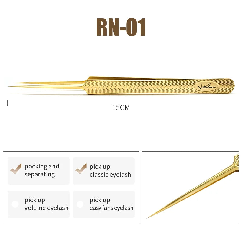 NATUHANA Professional 3D Tweezers Stainless Steel Volume Eyebrow Qme RN-01