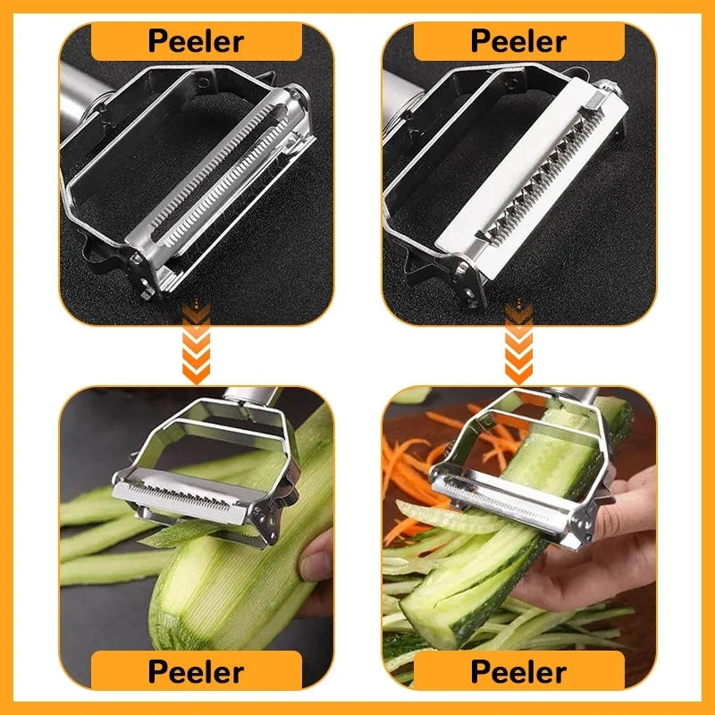 Kitchen Vegetable Peeler Stainless Steel Melon Planer Double-Head Peeler Household Multiple-Function Fruit And Vegetable Peeler Qme