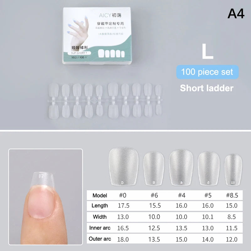Box Matte Medium Short Press Nails Matt Soft Gel Fake No Polishing Qme A4