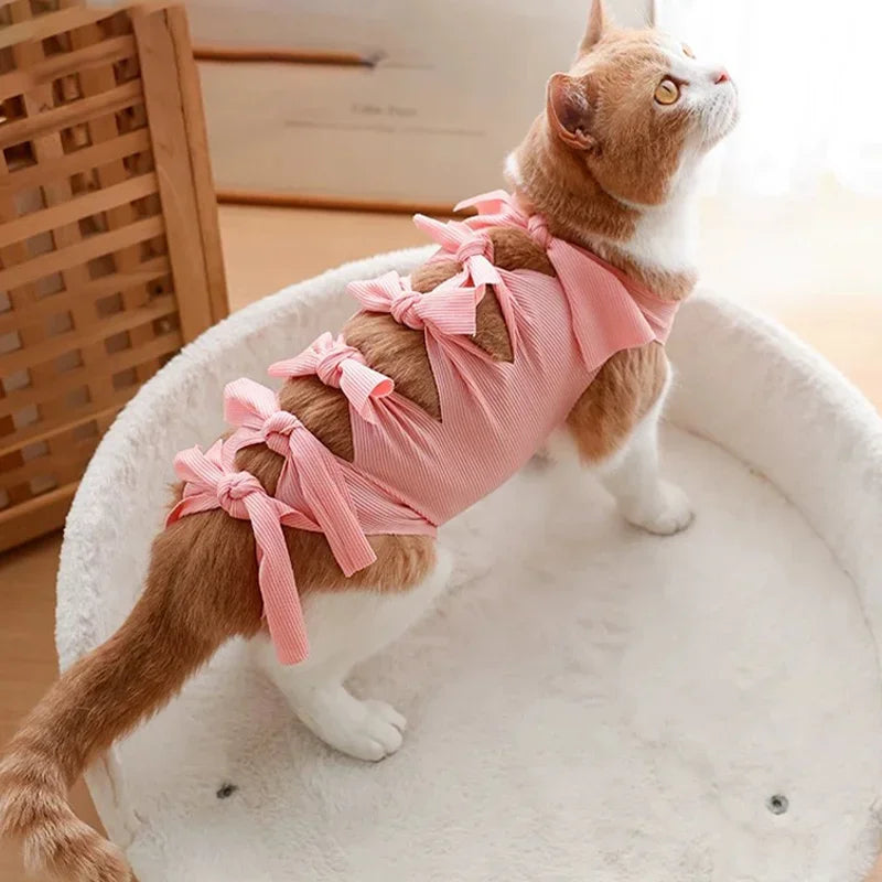 Cat Spay Wrap, Post-Surgery Licking Prevention, Suitable for Abdominal Wounds or Skin Condition Recovery Kits Qme