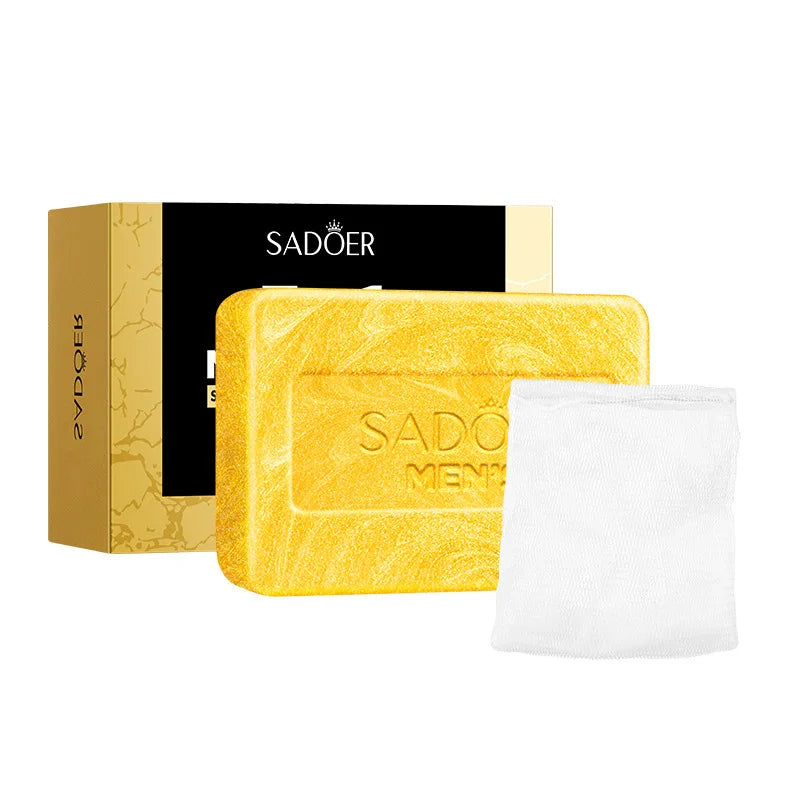 Luxury Men's 3-In-1 Golden Cleansing Soap Refreshing Oil-controlling Qme