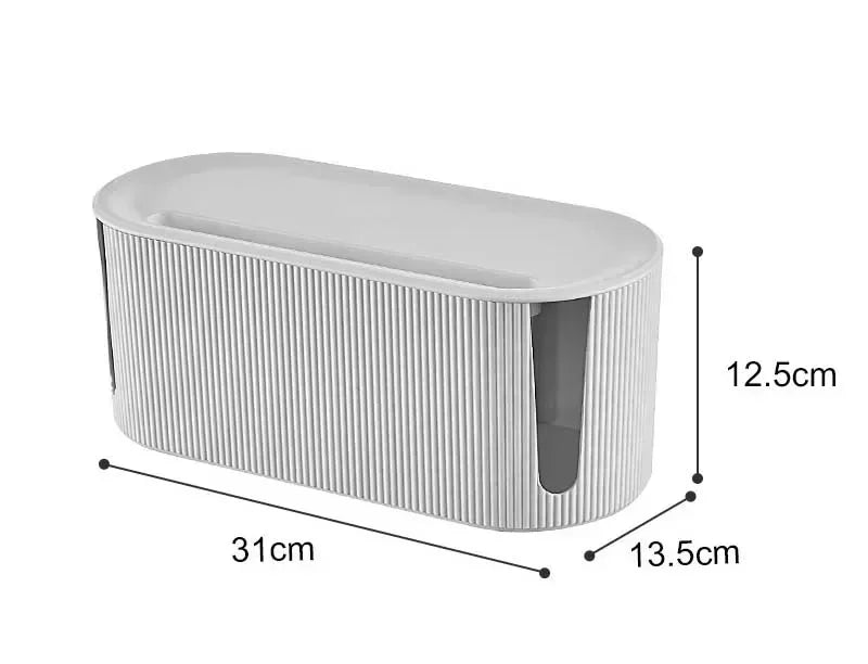 2024 Nordic Plug Board Storage Box Cable Wire Organizer Case Socket Wireless WiFi Router Bracelet Desktop Data Line Holder Shelf Qme White