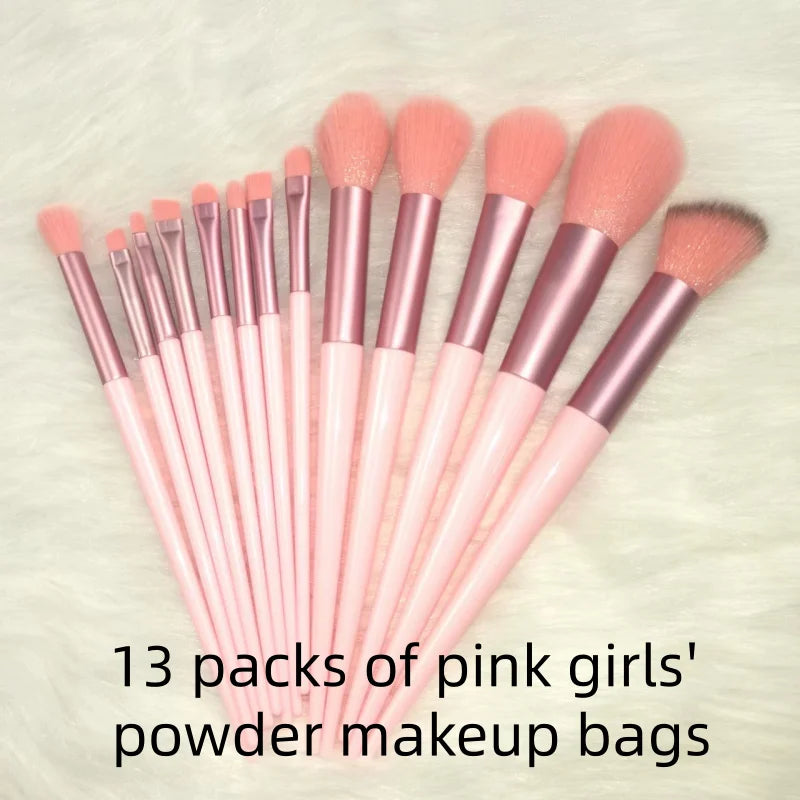 13pcs Professional Makeup Brush Set Soft Fluffy Cosmetic Brushes for Foundation Powder Eyeshadow Blending Beauty Tools Qme 13pcs pink opp