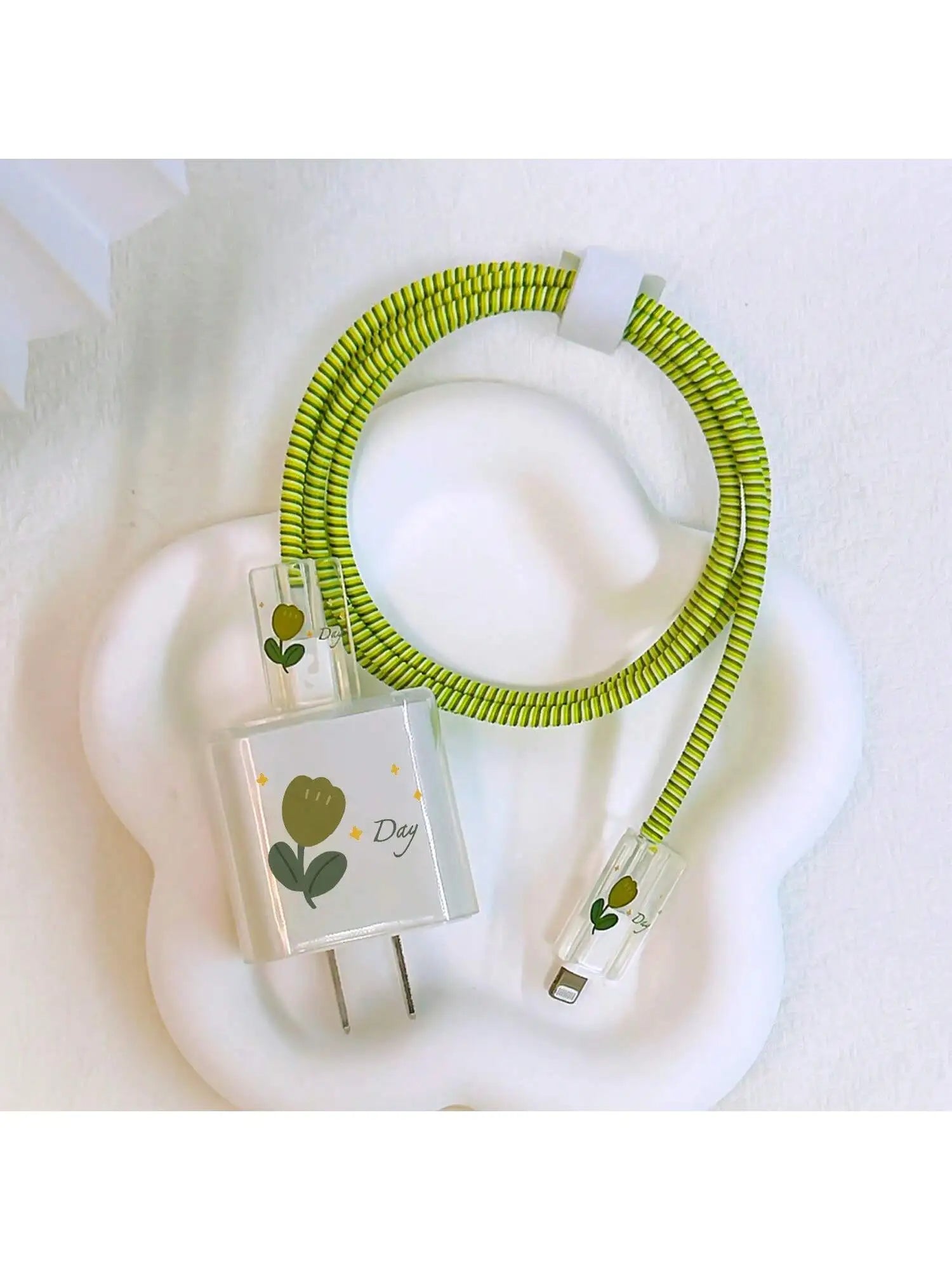Cartoon Pattern 18w 20w Fast Charging Charger Protective Case Head Qme green