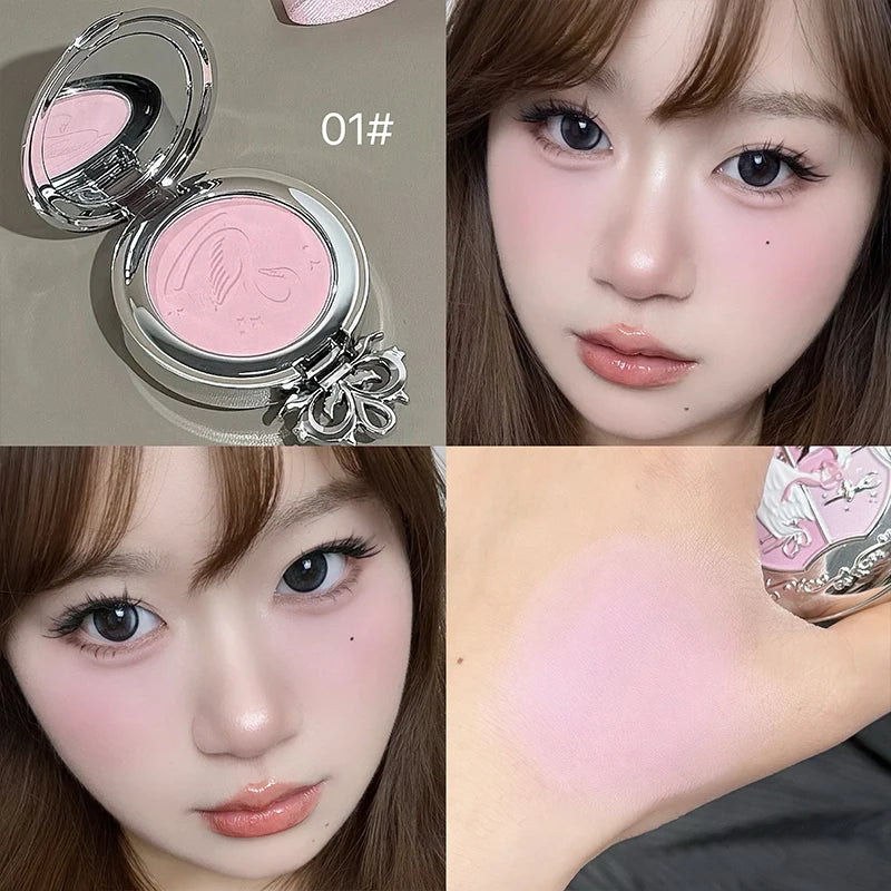 NICEKEY Pink Ballet Single Color Blush Powder Lasting Matte Monochrome Blush Whitening Delicate Blush Palette Contouring Shadow Qme 01