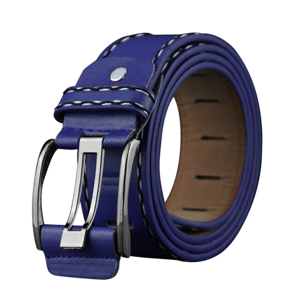New Casual Men's Belt High Quality Designer Second Cow Leather Belts Strap Male Metal Smooth Buckle Fashion Buckle Waistband Qme