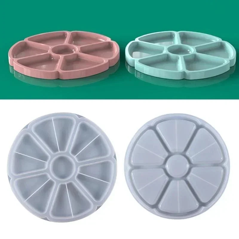Petal Fruit Nut Storage Tray Silicone Mold Dishes Partition Plate DIY Qme