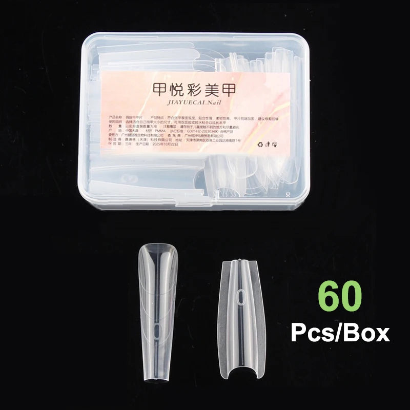 Sandwich Dual Nail Forms Quick Extensions-dual T-shaped Ellipse Qme trapezoid Pink