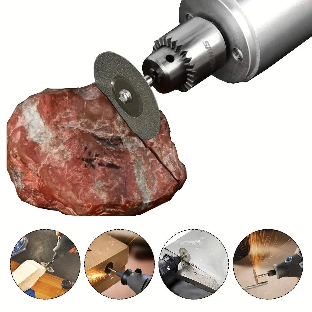 Mini diamond cutting set - Enhance your rotating accessories with tools such as circular saw blades and grinding wheels! Qme