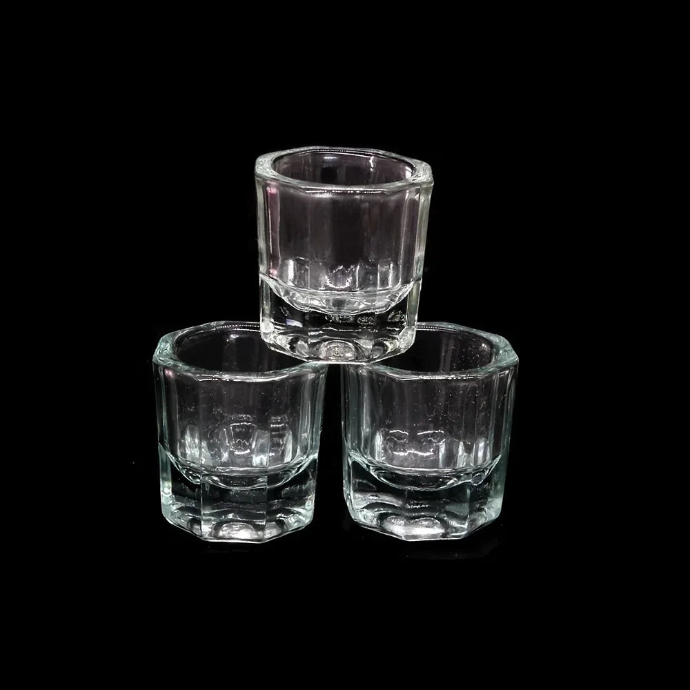 2 pcs Mini Glass Crystal Cup for Nail Art - Liquid Powder Dappen Dish Bowl Glassware Nail Art Tools Qme