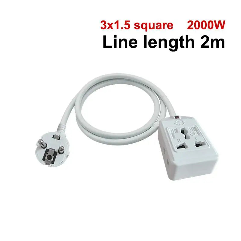Home Office Schuko Power Strip 3-Outlet 7-Hole Extension Cord Qme 200CM