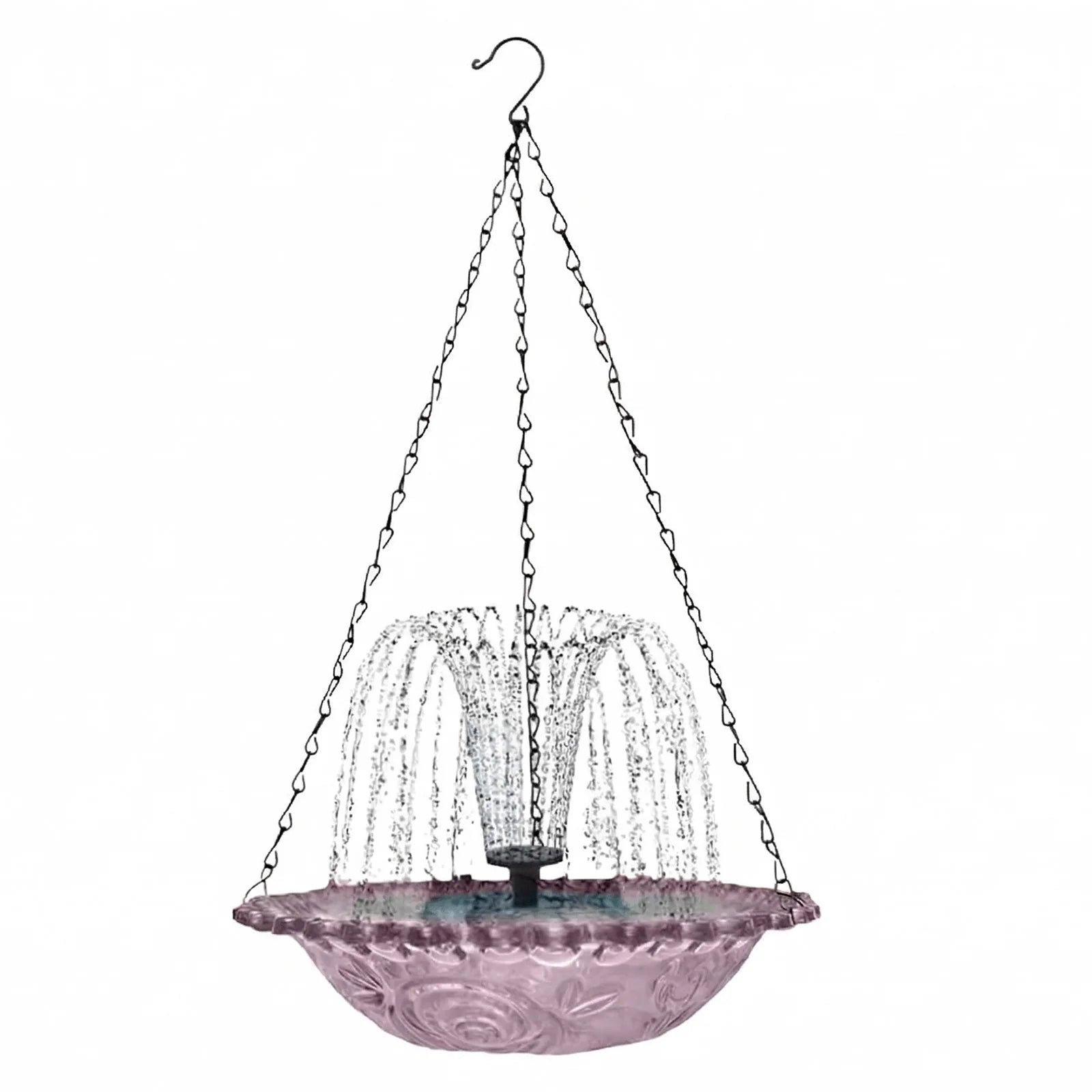 Bird Bath Bowl with Solar Powered Pump Wildlife Feeder Hanging Solar Bird Bath Fountain for Outdoor Garden Backyard Patio Lawn Qme PURPLE