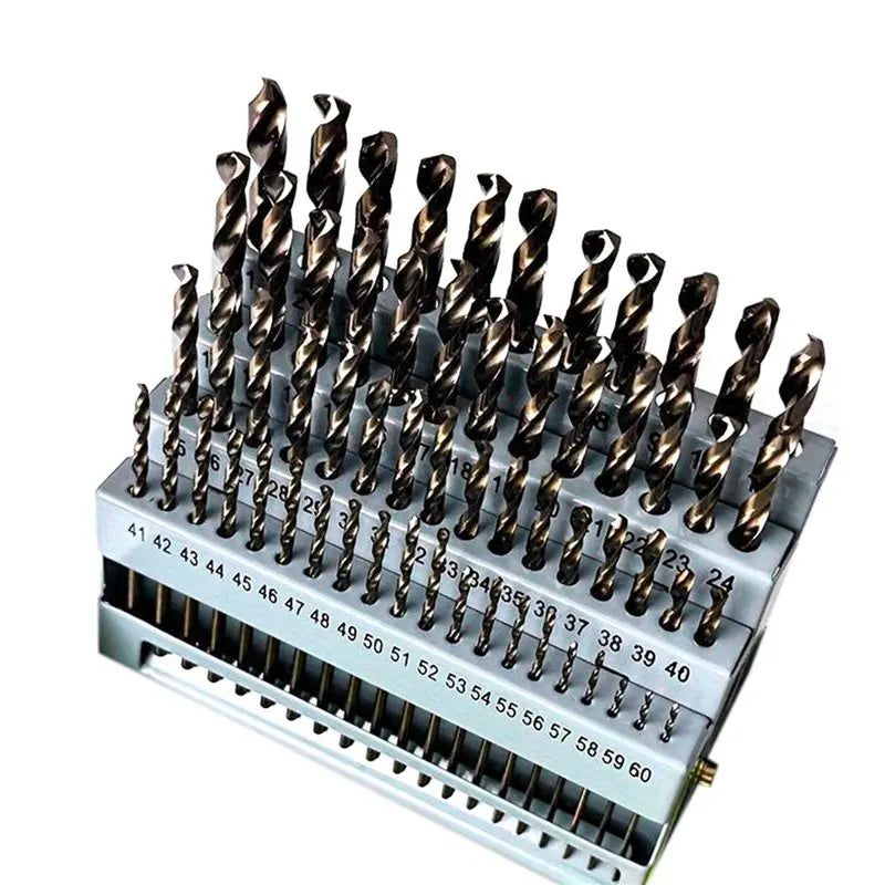 A02F-Industrial-Grade Full-Grinding Small Twist Drill 180PC High-Speed Steel Round Shank Number Drill Box Qme