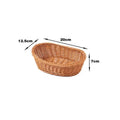 Handwoven Plastic Rattan Basket Durable Washable For Kitchen Bread Fruits Snacks Holder Qme A1