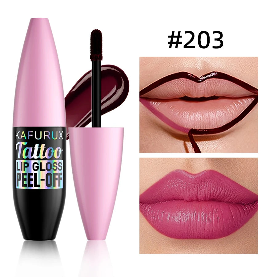 7 Waterproof Lip Liner Peel Off Tint Long Lasting Matte Gloss Red Qme 203