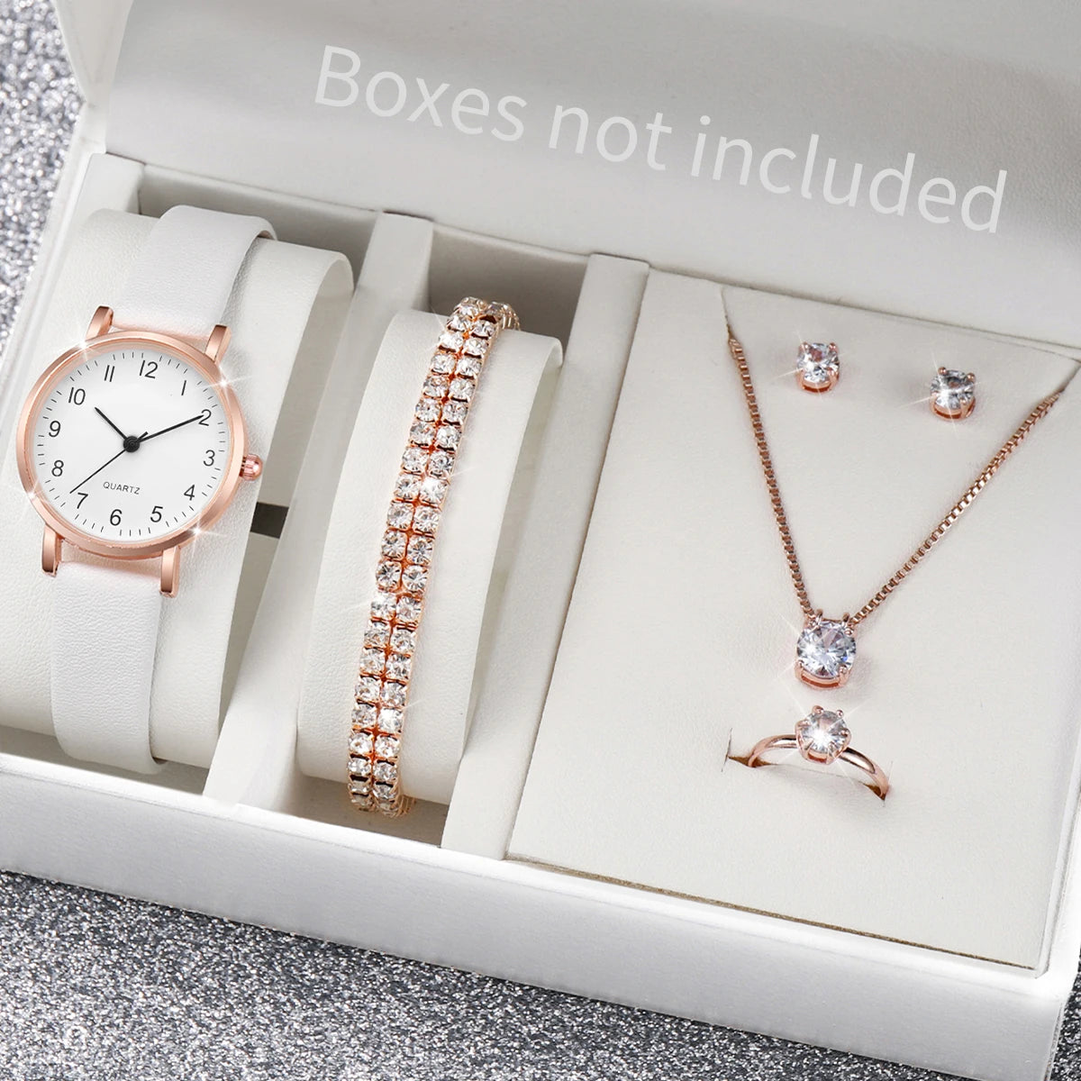 Classic Daily Wear Women Analog Quartz Wrist Watch Tennis Bracelet Qme Rose Gold B No Box