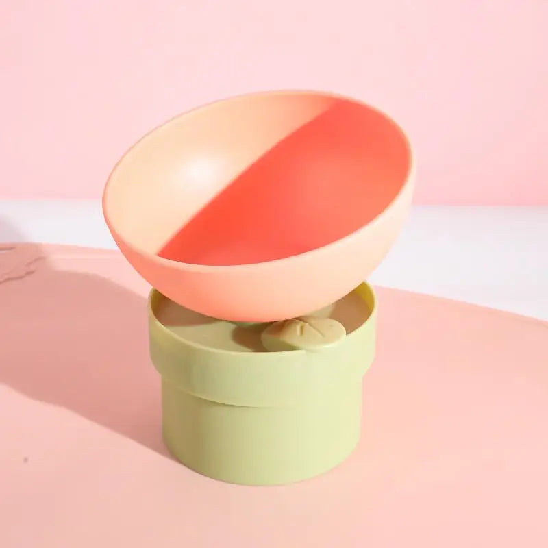 Food Container Feeder Dish Bowl Pet Supplies Cat Dog Flower Footed Qme A1