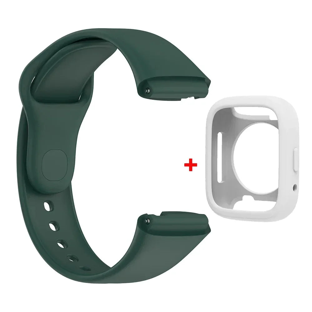Silicone Strap For Redmi Watch 3 Active/Lite Bracelet Watchband + Protective Case Shell Qme