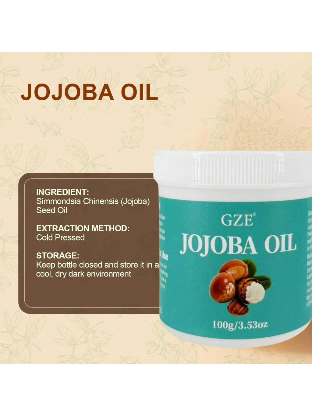 GZE Jojoba Oil Strong Hair Deep Moisturizing Repair Split Ends Anti-Breakage For Dry And Damaged Hair Qme