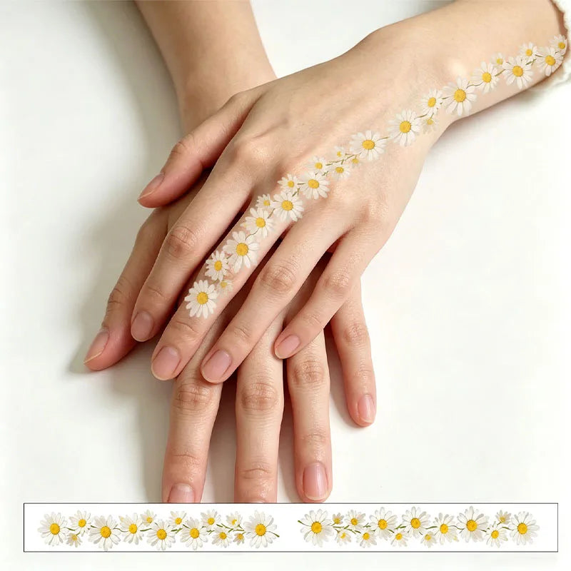 Sunflower ring/bracelet/finger tattoo stickers, waterproof, long-lasting, colorful, cute cartoon anklet/anklet stickers. Qme