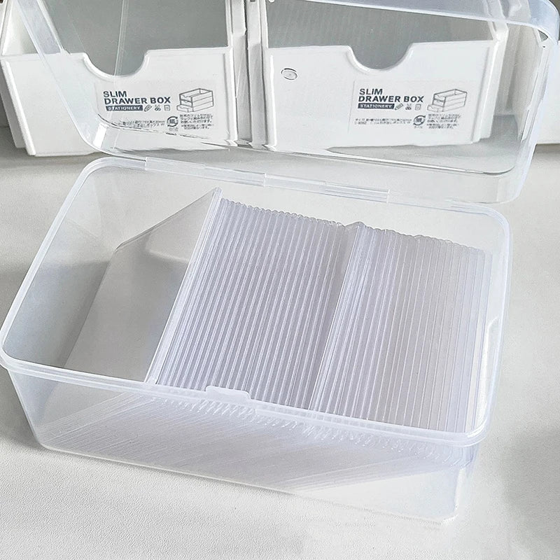 Desk Storage Organizer Classification Box Stationery Photocards Qme