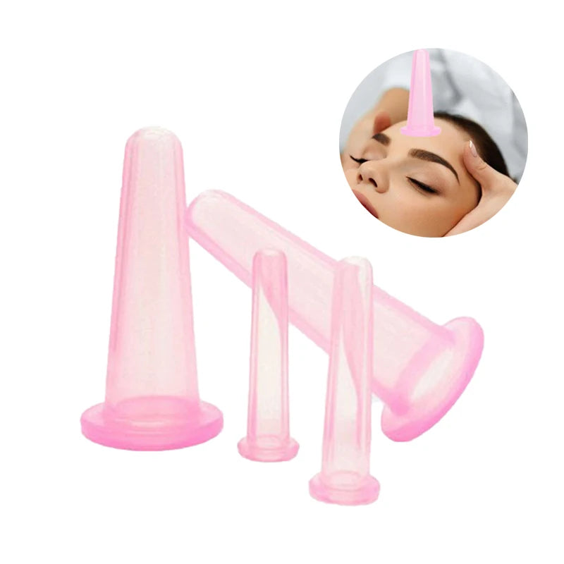 Silicone Vacuum Cupping Massage Jars Anti Cellulite Facial Suction Qme