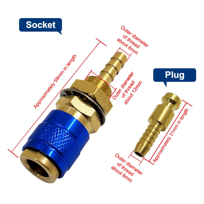 Cooled Gas Adapter Connector Clamp Welding Machine Quick Fitting Female Male Water MIG TIG Welding Torch Tools Welder. Qme A2
